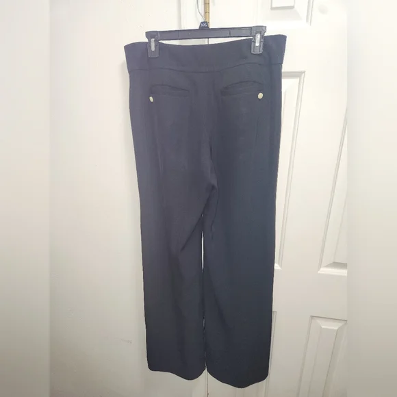 Anthropologie LEIFSDOTTIR Black Wide-Leg Pants with Button Detail SIZE 12 - Picture 3 of 9